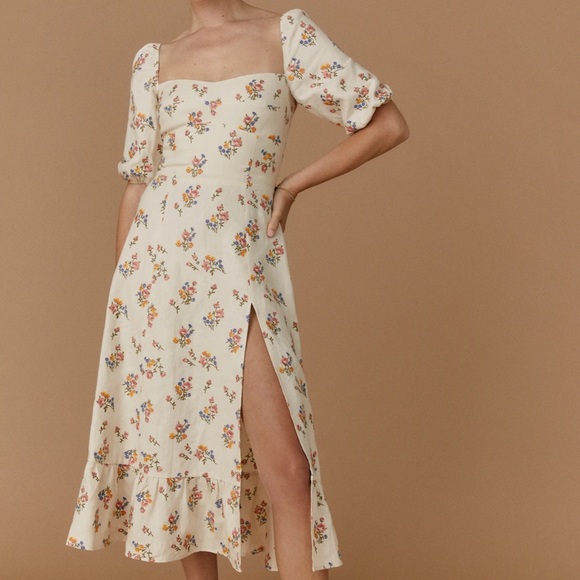 Reformation Dresses & Skirts - Reformation Belgium Linen Dress Gala Embroidery